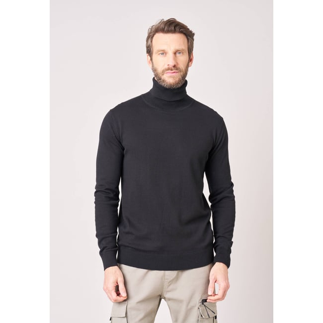 Pull homme col roulé  ROLLUP black <span itemprop=