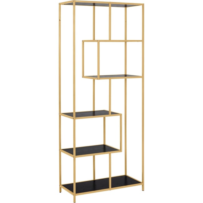 Étagère asymétrique métal collection SEAFORD Couleur doré et noir <span itemprop=