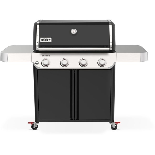 Barbecue gaz Genesis E-415 black 4 brûleurs sur chariot, 86x48 cm - WEBER