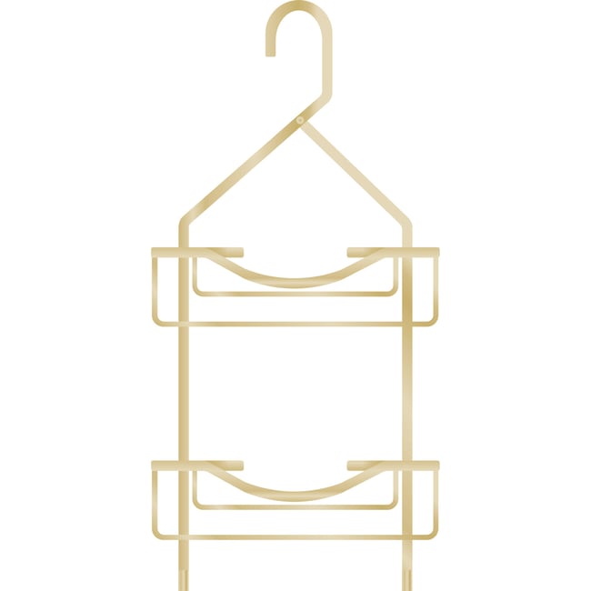 Étagère de douche à suspendre 2 paniers en aluminium filaire Couleur jaune <span itemprop=