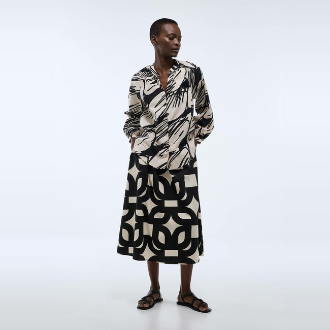 Jupe imprimée taille smockée en coton BIO GOTS - MONOPRIX