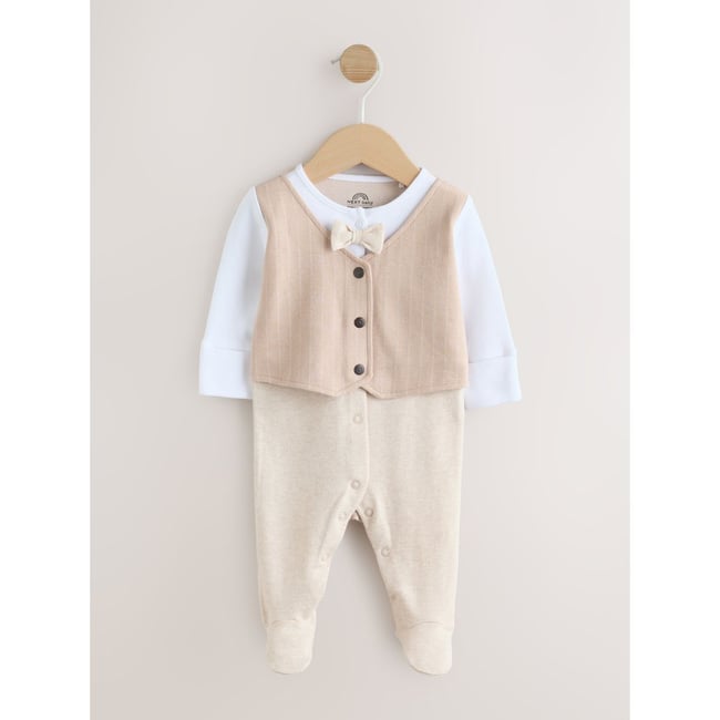 Dors-bien habillé à nœud papillon pour bébé naturel <span itemprop=