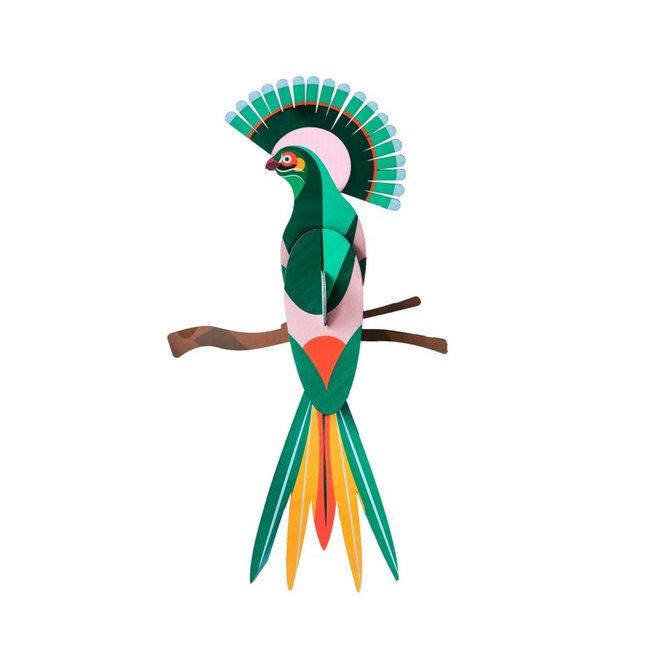 Oiseau décoratif mural carton  Paradise Bird Gili Couleur vert <span itemprop=