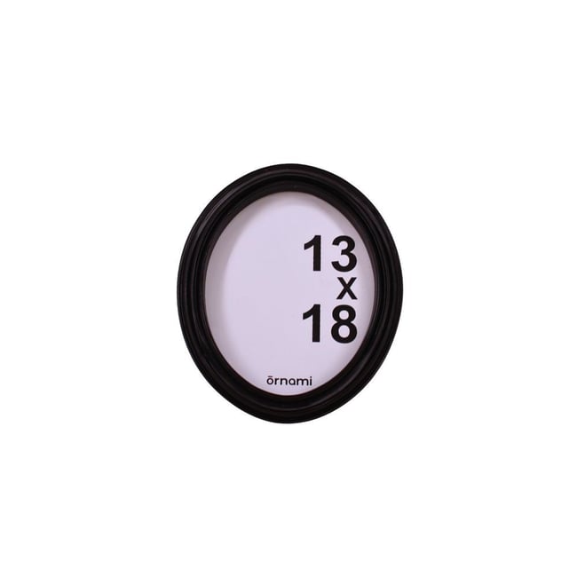 Cadre photo ovale 18x23cm Couleur noir <span itemprop=