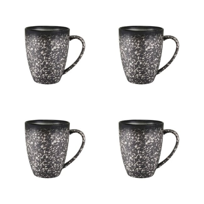 Set of 4 Caviar Granite Coupe Mugs, multi-coloured, MAXWELL WILLIAMS