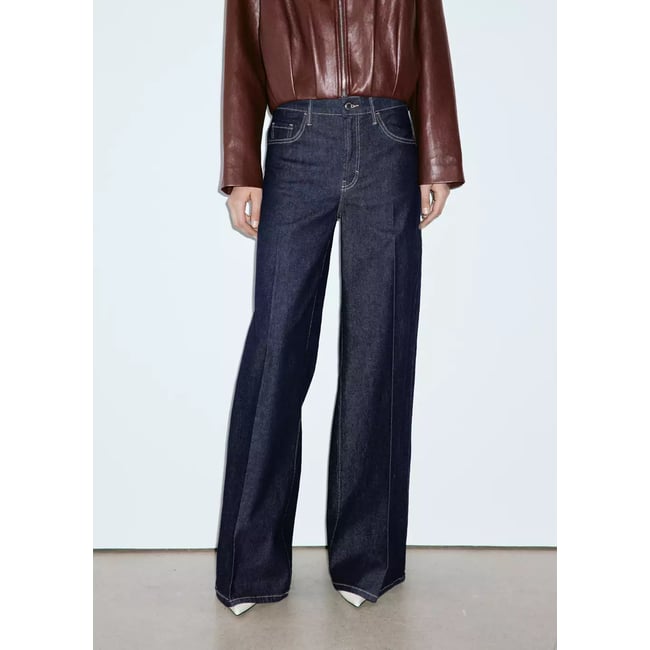 Jean taille haute wideleg bleu <span itemprop=
