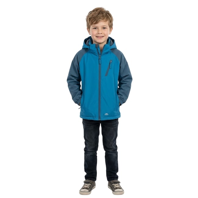 Veste imperméable à capuche amovible motif/style détail réfléchissant TUNEFUL bleu sarcelle <span itemprop=