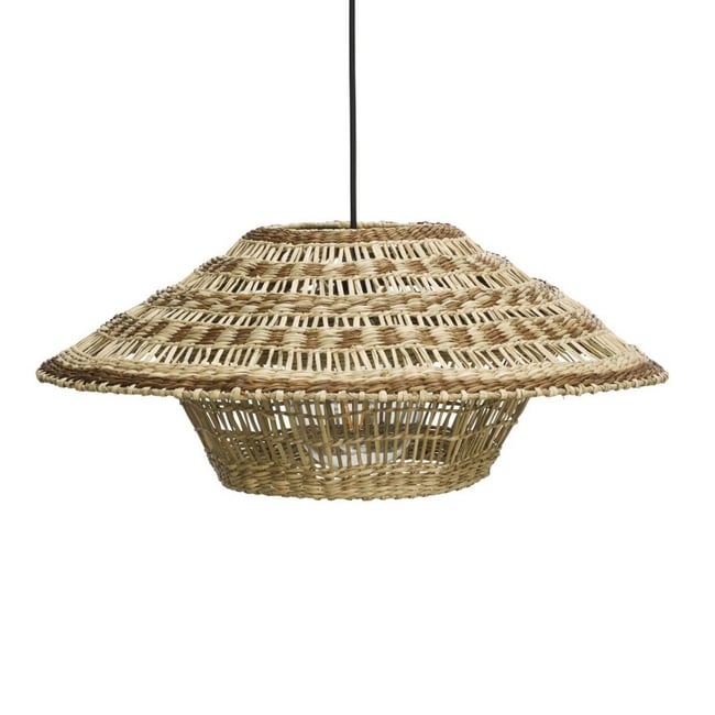Suspension naturelle jonc de mer tressé Couleur bois clair <span itemprop=