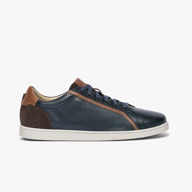 Basket en cuir KYRION bleu marine <span itemprop=