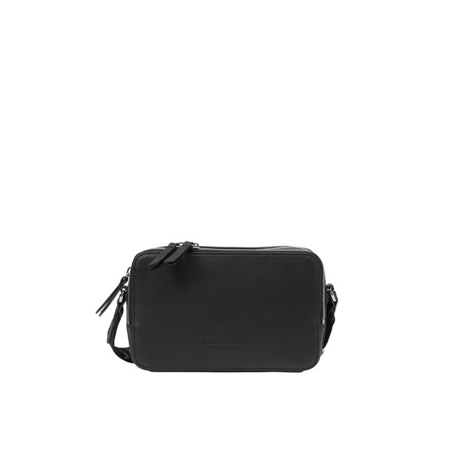 Sac à bandoulière small en une alternative de cuir en polyester recyclé noir <span itemprop=