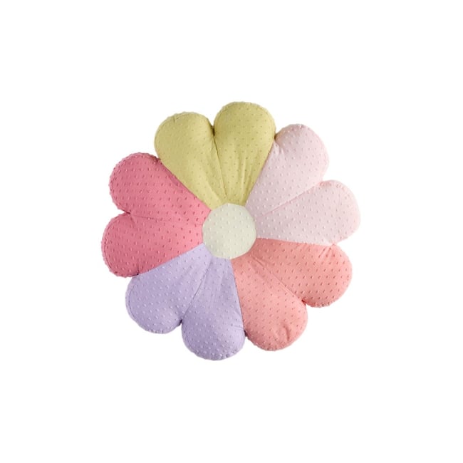Coussin à fleurs rose/violet <span itemprop=
