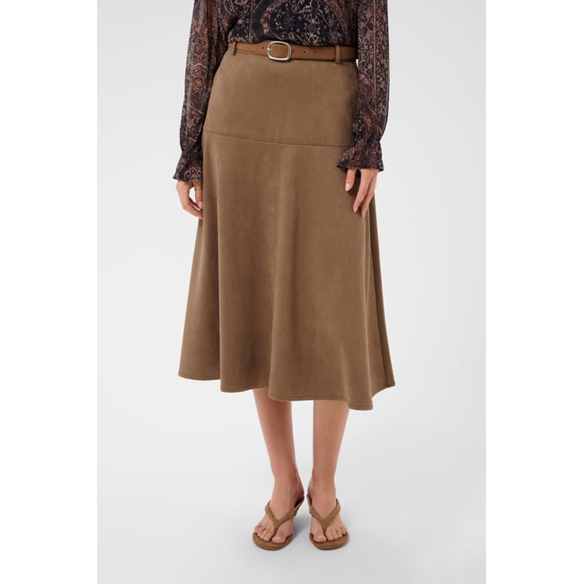 Jupe casual beige fosilla <span itemprop=