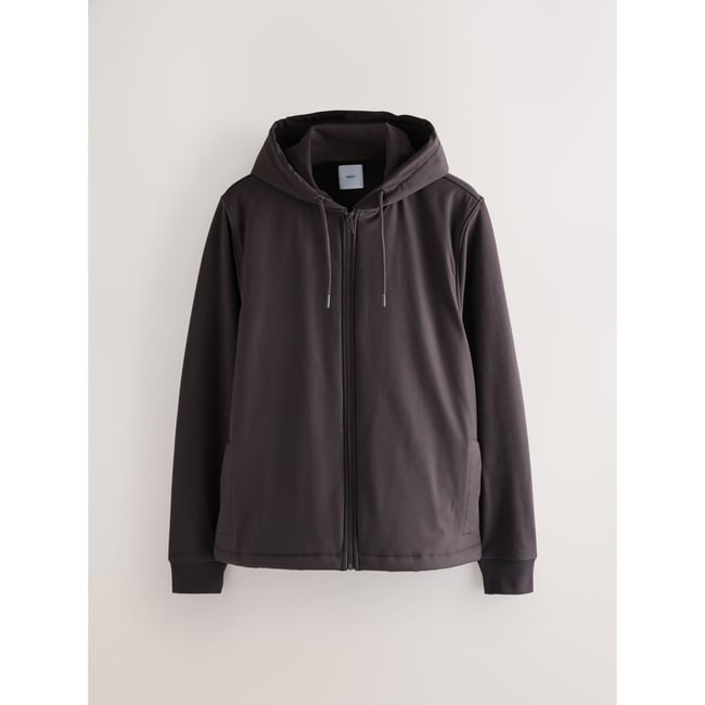 Veste zippée hybride marron chocolat <span itemprop=