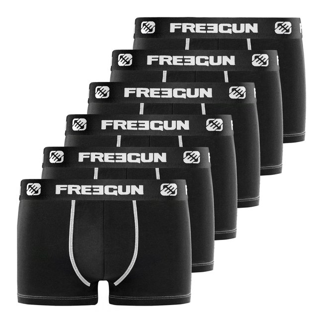 Lot de 6 Boxers coton noir <span itemprop=