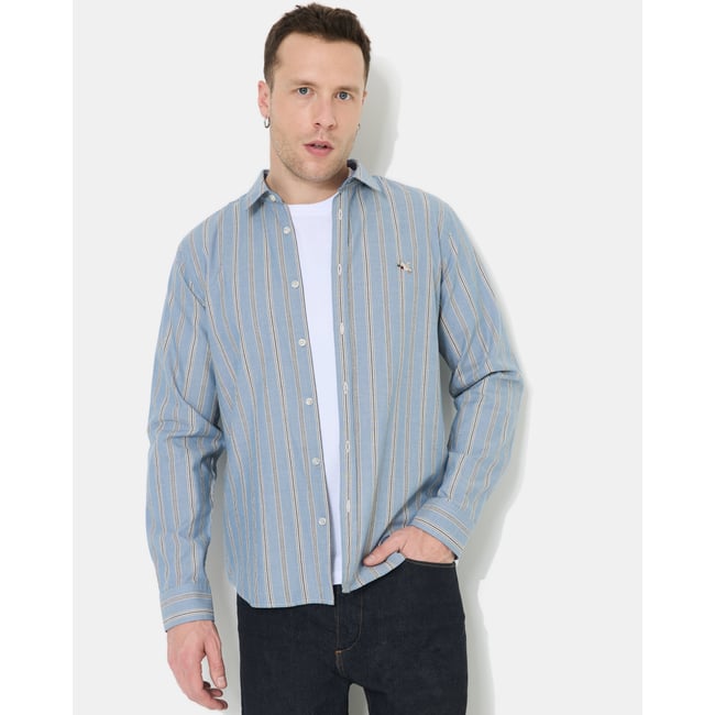 Chemise en coton DAYE bleu marine <span itemprop=