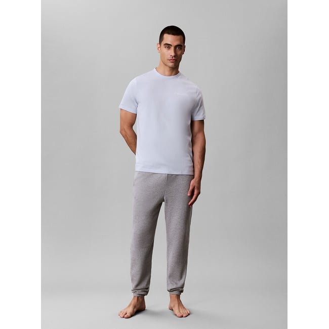 T-shirt de pyjama, manches courtes, en popeline bleu ciel <span itemprop=