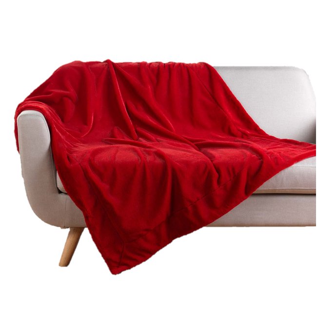 Plaid a poils doux Caresses rouge <span itemprop=