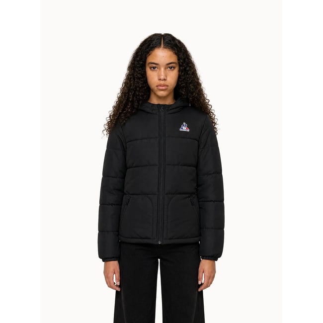 Doudoune à capuche déperlante Essentiel black <span itemprop=