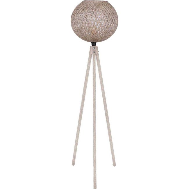 Lampadaire en MDF et jute Carmen Couleur beige <span itemprop=