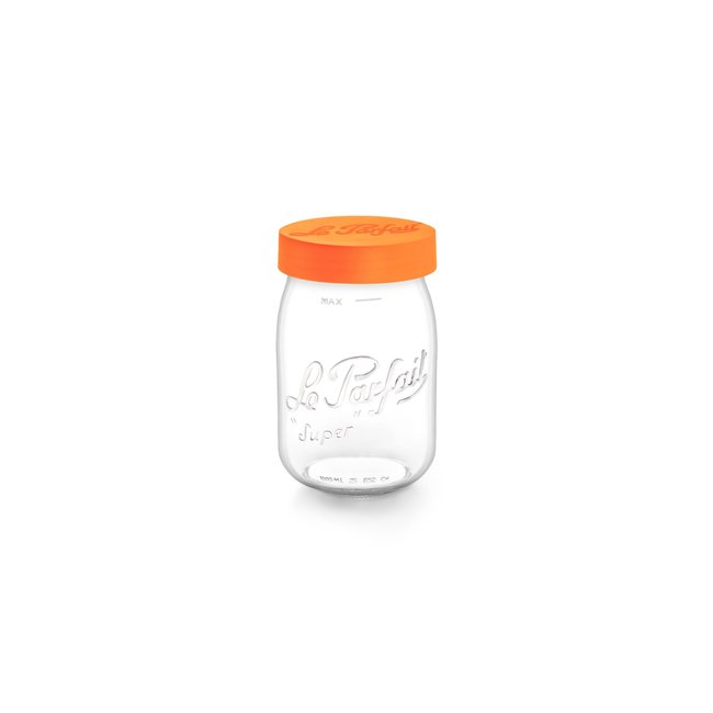 Bocal en verre avec couvercle 1L, LE PARFAIT Couleur orange-transparent <span itemprop=