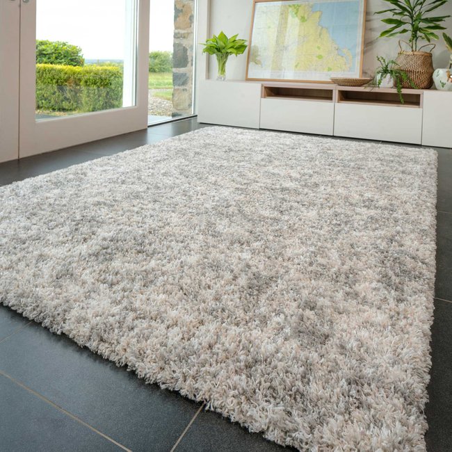 Tapis à poils longs, CAMBERLEY Couleur argent <span itemprop=