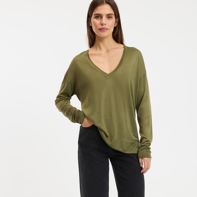 Pull col V, en fine maille - LA REDOUTE COLLECTIONS