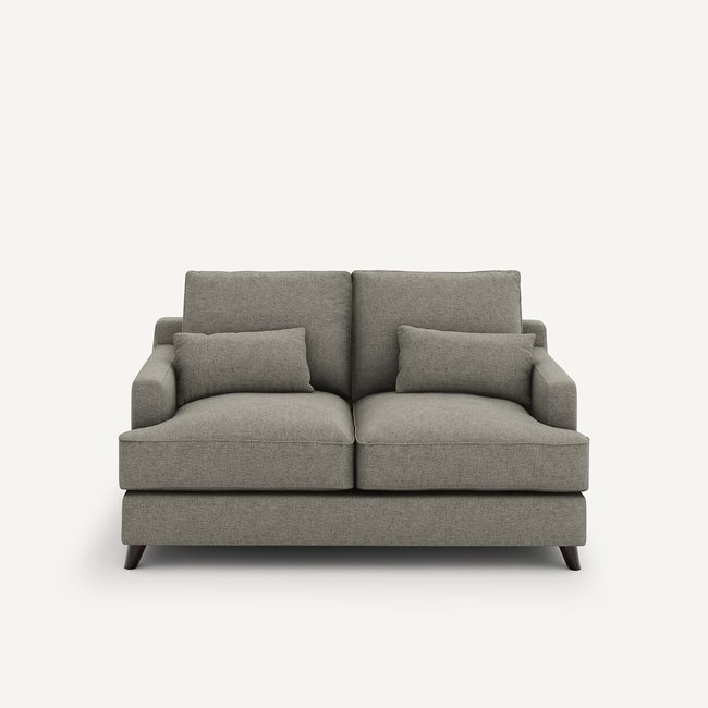 2-Sitzer-Sofa Alwine, Strukturgewebe Viskose/Leinen granitgrau gepanzert <span itemprop=
