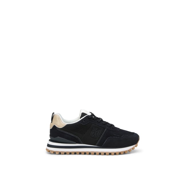 Baskets Modèle Bjorna en cuir velours et mesh bleu moyen <span itemprop=