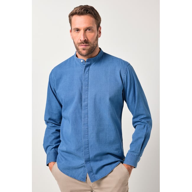 Chemise en jean bleu jean <span itemprop=