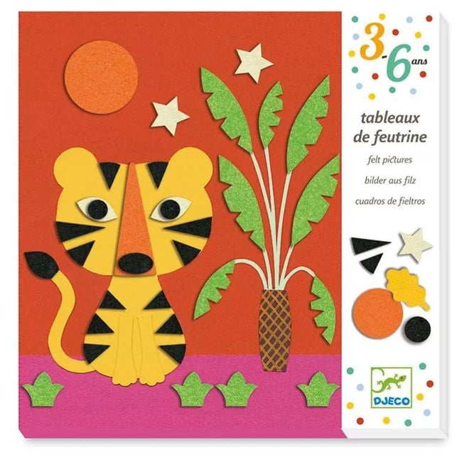 Tableau de feutrine Douces créatures multicolore <span itemprop=