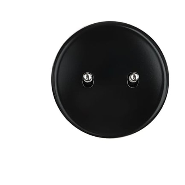 Double Interrupteur Simple Va Et Vient Iris Noir Satin noir <span itemprop=