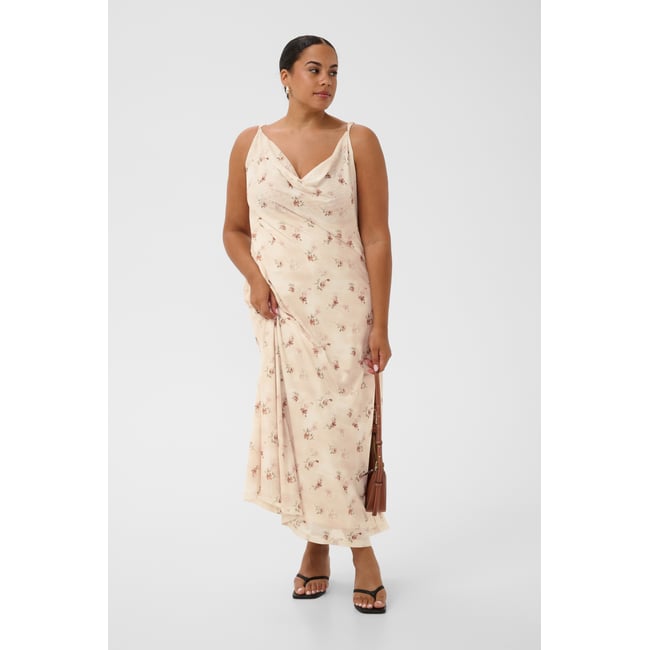 Robe blanc chalk/brown flowers <span itemprop=