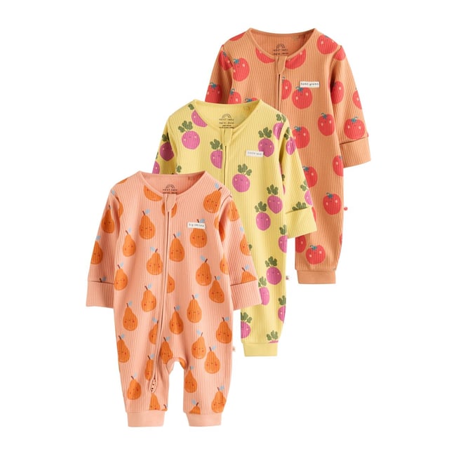 Dors-bien à zip double sens bébé, lot de 3 fruits brillants <span itemprop=