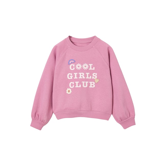 Sweat manches longues col rond mauve <span itemprop=