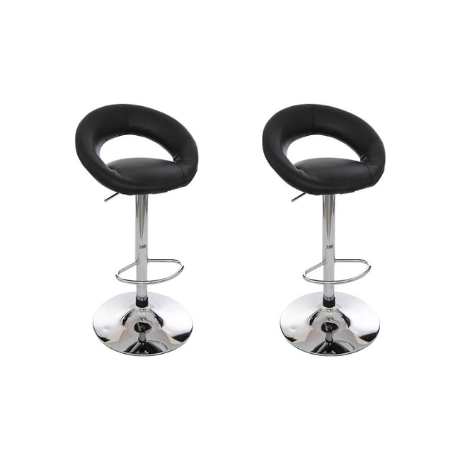 Lot de 2 chaises de bar réglables et pivotantes SASHA Couleur noir <span itemprop=