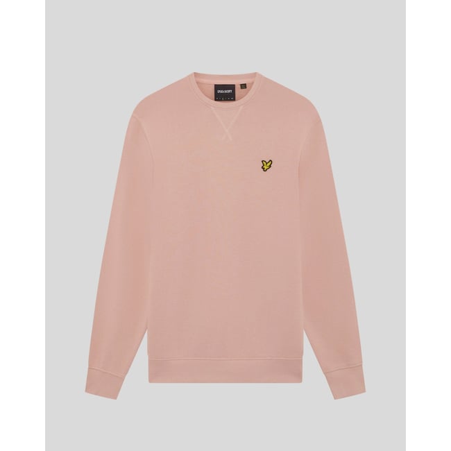 Sweat-shirt col rond en coton rose pamplemousse <span itemprop=