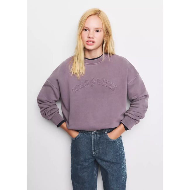 Sweat-shirt relaxed-fit violet <span itemprop=