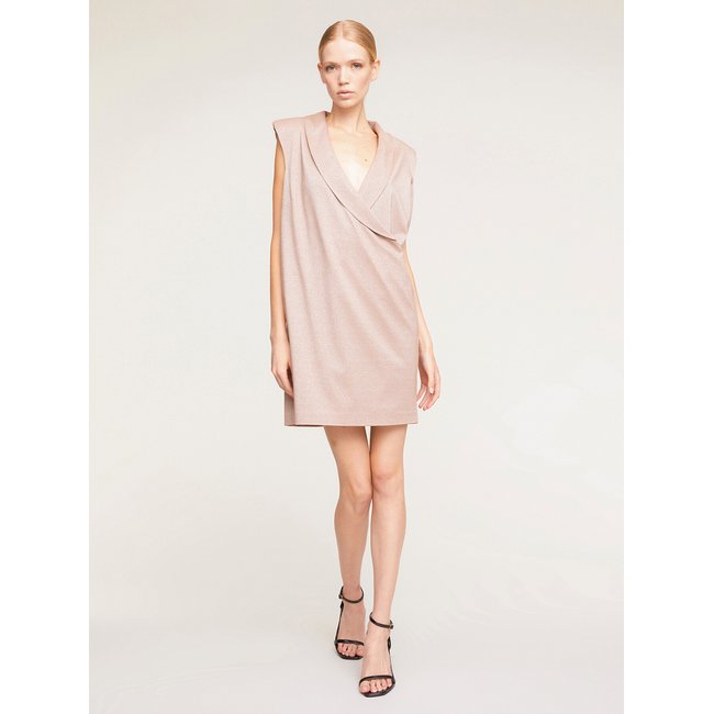 Robe imitation blazer en jersey fil textile rose <span itemprop=