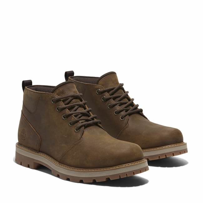 Botines de cuero con cordones BRITTON ROAD MID LACE CHUKKA marrón <span itemprop=