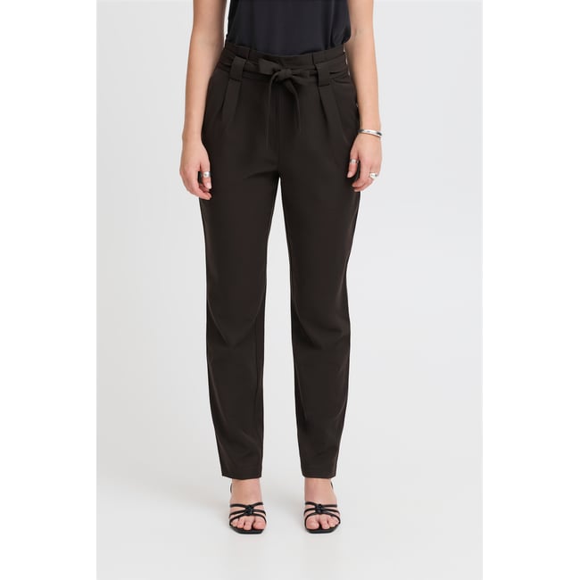 Pantalon taille paperbag, coupe droite - ICHI