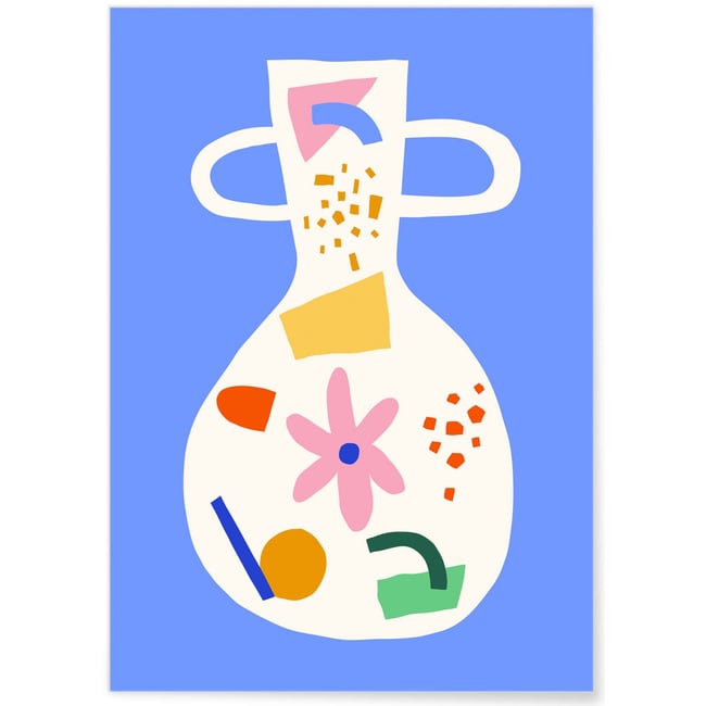Affiche Le vase de couleurs Couleur blanc <span itemprop=