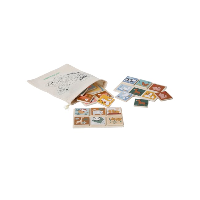 Loto des animaux en bois beige <span itemprop=
