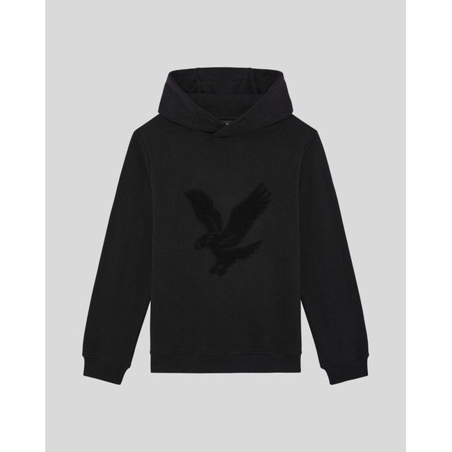 Sweat à capuche en tissu éponge noir jais <span itemprop=