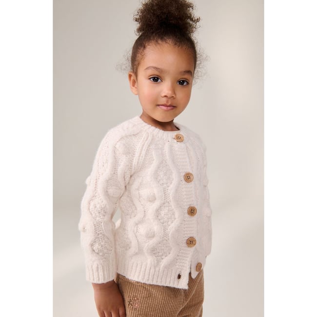 Cardigan Fille En Maille – Imprimé Cœur – Marque NEXT – Lavable Machine