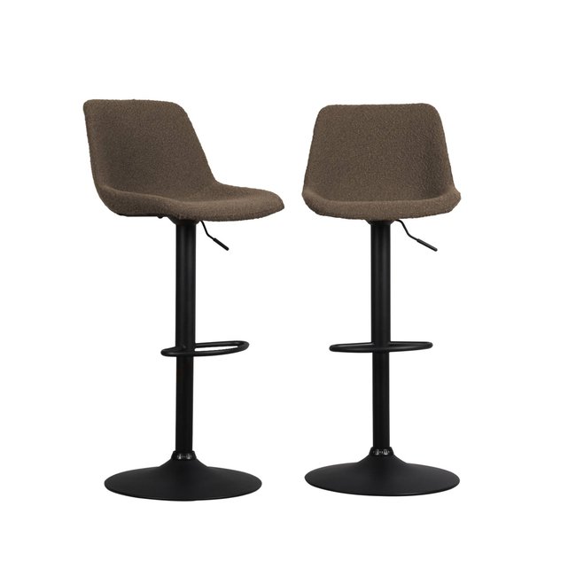 Tabouret de bar réglable 60,5/81,5cm bouclette texturée (lot de 2) NOAH - SWEEEK