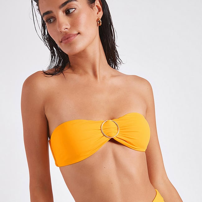 Haut de maillot bandeau Patola - BELEZAS jaune moutarde <span itemprop=
