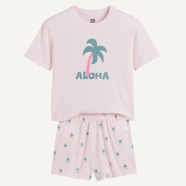 Хлопковая пижама с шортами розовый LA REDOUTE COLLECTIONS