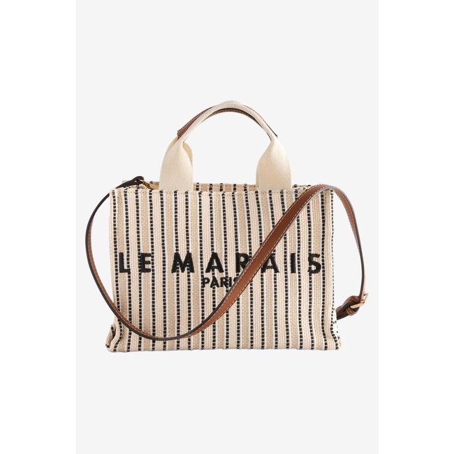 Sac à main en toile crème <span itemprop=
