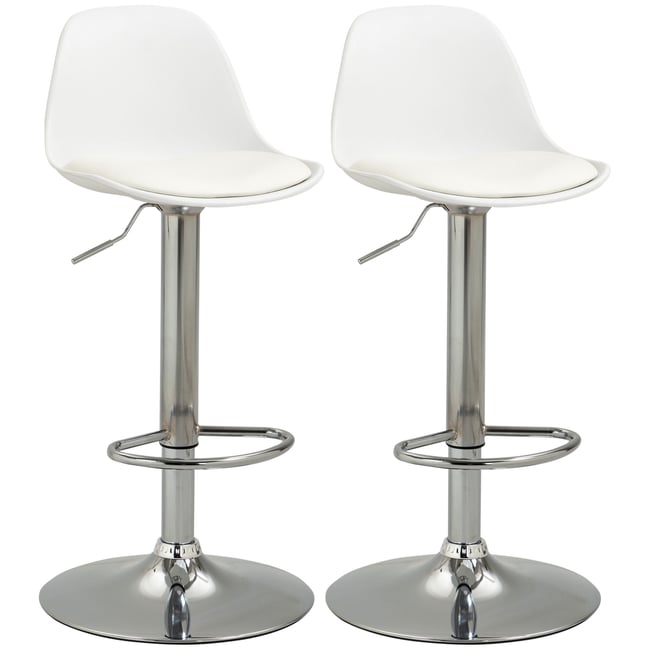 Tabouret de bar Polyuréthane Blanc Couleur blanc <span itemprop=