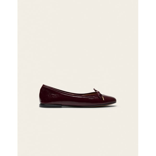 Ballerines PALEA cuir plissé verni bordeaux <span itemprop=